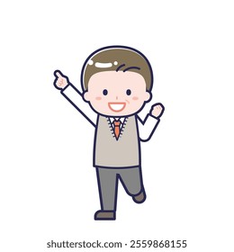 This is an illustration of a man's "suit middle age".