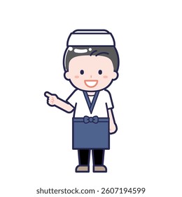 This is an illustration of a man's "sushi chef".