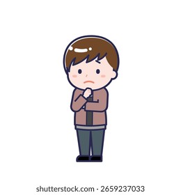 Dies ist eine Illustration eines Mannes "Teens in einfachen Kleidern".