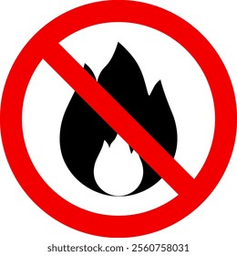 This is an illustration of a mark prohibiting fire.