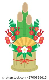 Dies ist ein Illustrationsmaterial von Kadomatsu (Neujahrskiefer Dekoration).