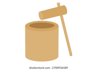 Este es un material de ilustración de mortero y almirez.