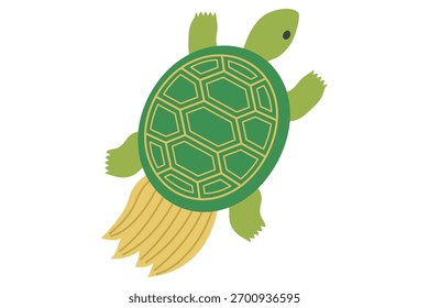 This is a  illustration material of moss-covered turtle.