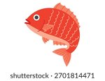 This is a  illustration material of red sea bream.