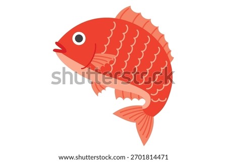 This is a  illustration material of red sea bream.