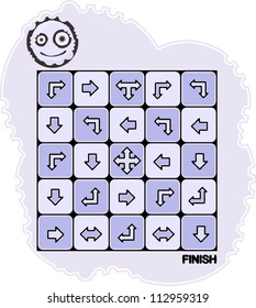 This is illustration of maze and arrows