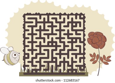 This Illustration Mazes Bee Vector Stock Vector (Royalty Free