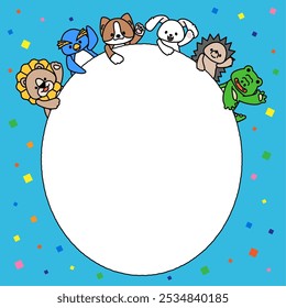 This is an illustration of message frame 2E from cute animals.