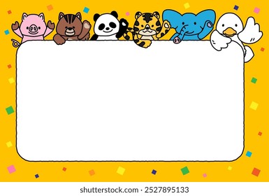 This is an illustration of message frame B from cute animals.