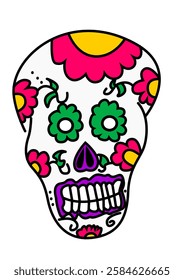 This is a illustration of a mexican skull