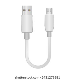 This is an illustration of Micro USB Type-B 2.0 from white conversion cable _USB Type-A 2.0.