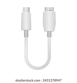 This is an illustration of Micro USB Type-B 3.0 from white conversion cable _USB Type-C.