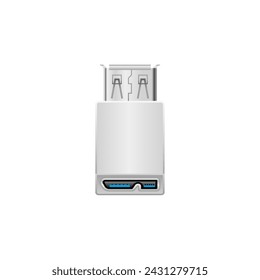 This is an illustration of Micro USB Type-B 3.0 from a white conversion adapter_usb Type-A female.