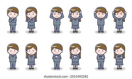 Esta é uma ilustração de estudantes do ensino fundamental e médio.