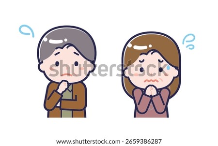 This is an illustration of the "Middle-aged man in plain clothes" man and woman.