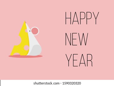 This is an illustration with a mouse and cheese for the new year.