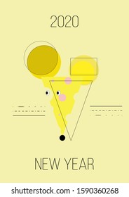 this is an illustration with a mouse made of cheese for the new year