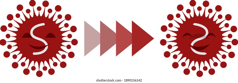 This is an illustration of a mutating virus.
