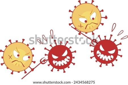 This is an illustration of natural killer cells that attack viruses.