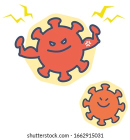 This is an illustration of a new coronavirus with a membrane. It is an image that is proliferating. Vector image.
