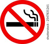 This is an illustration of a no-smoking mark (tobacco prohibited icon).