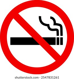 Esta es una ilustración de una marca de no fumar (icono prohibido de tabaco).