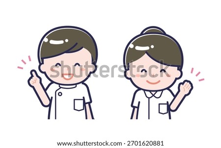 This is an illustration of the "Nurse 01" man and woman.