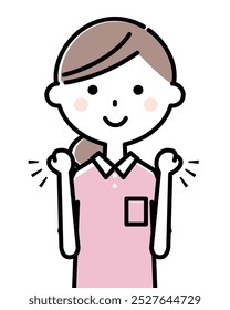 This is an illustration of a nursing staff in a victory pose.