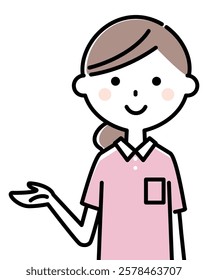 This is an illustration of a nursing staff who gives guidance.