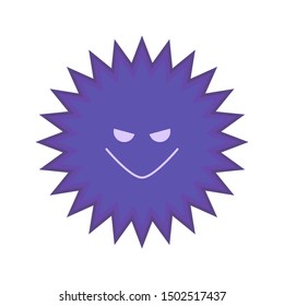 This is an illustration of a offensive purple bacteria with a facial expression.
