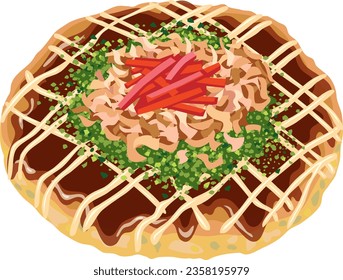 This is an illustration of okonomiyaki.