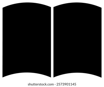 This is an illustration of an open book silhouette icon.