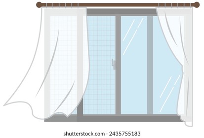 This is an illustration of an open window for ventilation.