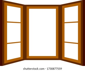 This is a illustration of Opened window frame 