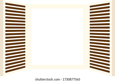 This is a illustration of Opened window frame 