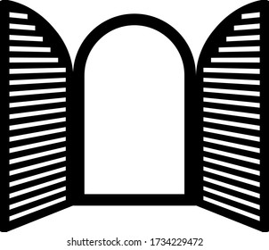 This is a illustration of Opened window frame 