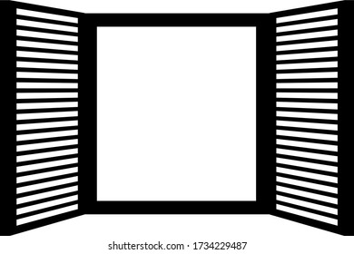 This is a illustration of Opened window frame 