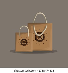 This is an illustration of a paper bag or grocery bag, this illustration fits in with a variety of other designs