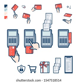 This is an illustration of payment with a credit card reader.
It's vector art so it's easy to edit.

