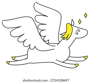 Esta é uma ilustração de Pegasus dando um grande salto.