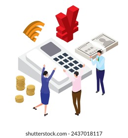 This is an illustration of people who are happy with affordable phone charges.