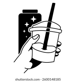 “This is so delicious!”

This illustration is perfect for use in café promotional materials, coffee-related blog articles, menu designs, or other design projects.