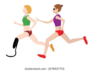 This is an illustration of a person with a disability participating in the universal relay.