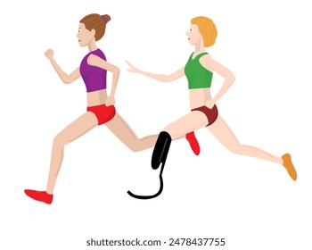 This is an illustration of a person with a disability participating in the universal relay.