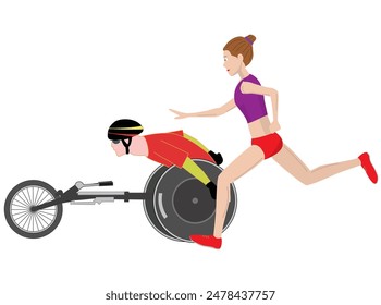 This is an illustration of a person with a disability participating in the universal relay.