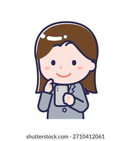Esta es una ilustración de una persona que usa un teléfono inteligente.