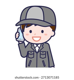 Esta es una ilustración de una persona que usa un teléfono inteligente.