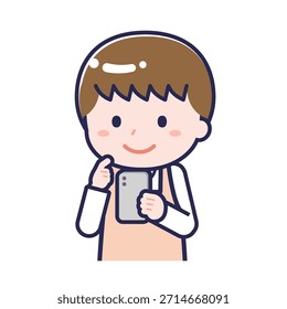 Esta es una ilustración de una persona que usa un teléfono inteligente.