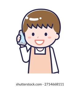 Esta es una ilustración de una persona que usa un teléfono inteligente.