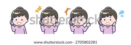 This is an illustration of a person using a smartphone.